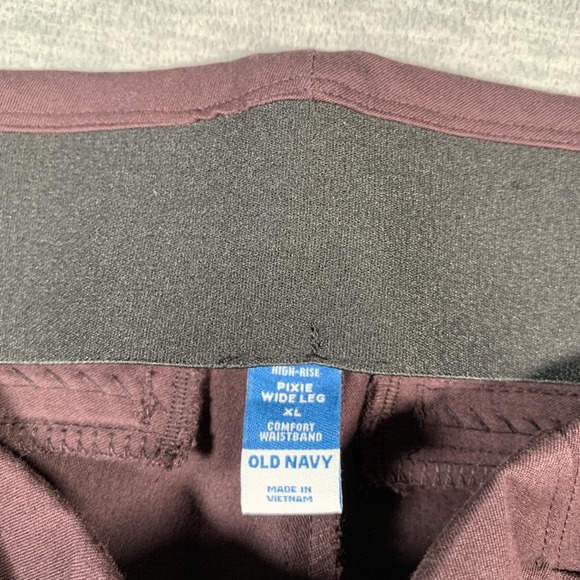 Old Navy Pants Womens XL Burgundy High-Rise Pixie Wide-Leg Comfort Waist Stretch - Picture 6 of 14